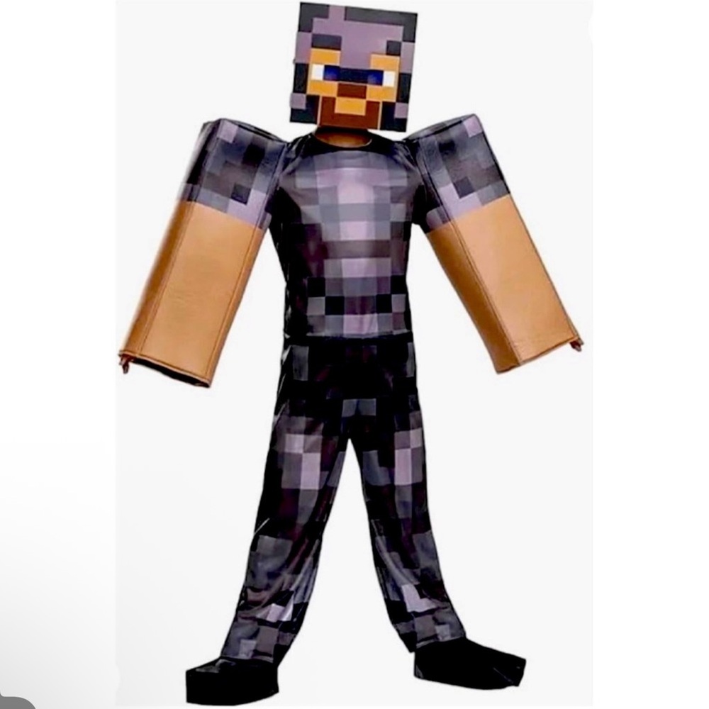 Minecraft Steve Netherite Armor Child Deluxe Costume Large (10-12) by Disguise